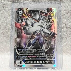 3/$25 Mint Justimon Blitz Arm Digimon Holo Card EX2-038 SR by Bandai!!